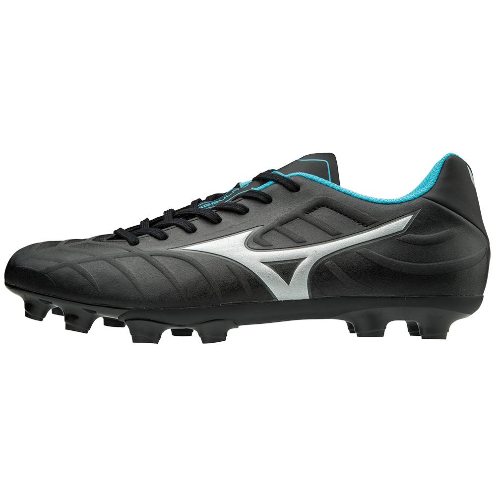 Mizuno Men's Rebula V3 Soccer Cleats Black/Blue Turquoise (540173-JTA)